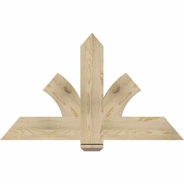 Ekena Millwork Redmond Rough Sawn Timber Gable Bracket, Douglas Fir, 48"W x 28"H x 2"D x 6"F, 14/12 Pitch GBW048X28X0206RED00RDF - main
